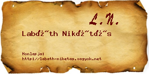 Labáth Nikétás névjegykártya